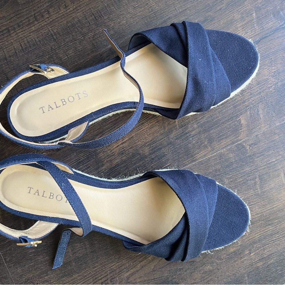 Talbots Indigo Blue Twist Sandals